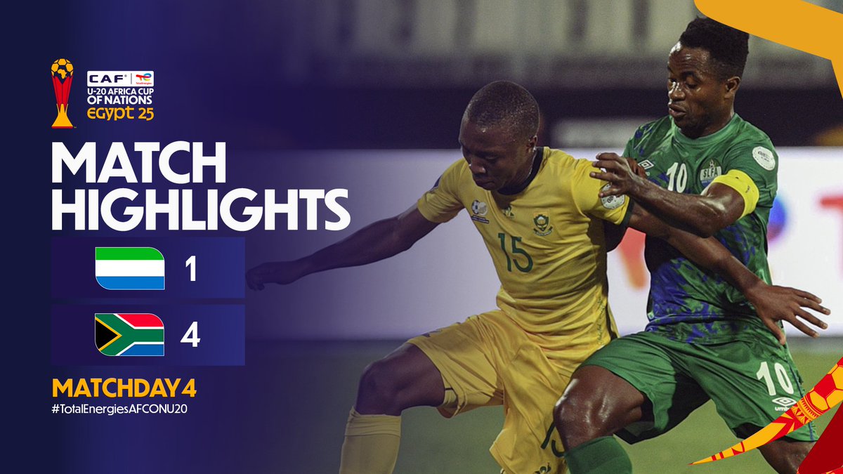 📹 HIGHLIGHTS: 🇸🇱 1-4 🇿🇦 South Africa put on a show with a commanding four-goal display. #SLERSA | #TotalEnergiesAFCONU20