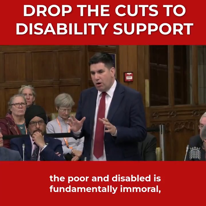 In Parliament today, I called for the planned cuts to disability benefits to be scrapped. We should not be balancing the books on the backs of the poorest. Instead, we should be taxing the wealthiest. If the Government does not drop its plans, I'll be voting against the cuts.