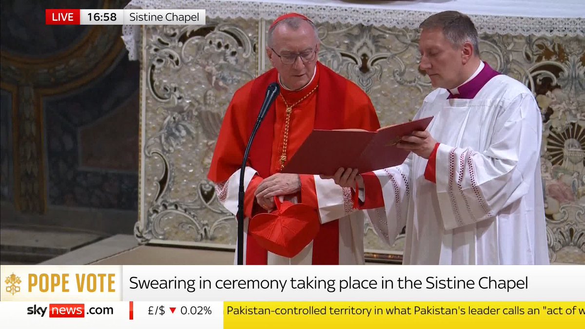 The swearing in ceremony has taken place in the Sistine Chapel, in Vatican City ahead of the conclave to elect Pope Francis's successor Watch live ➡️ 📺 Sky 501, Virgin 602, Freeview 233 and YouTube