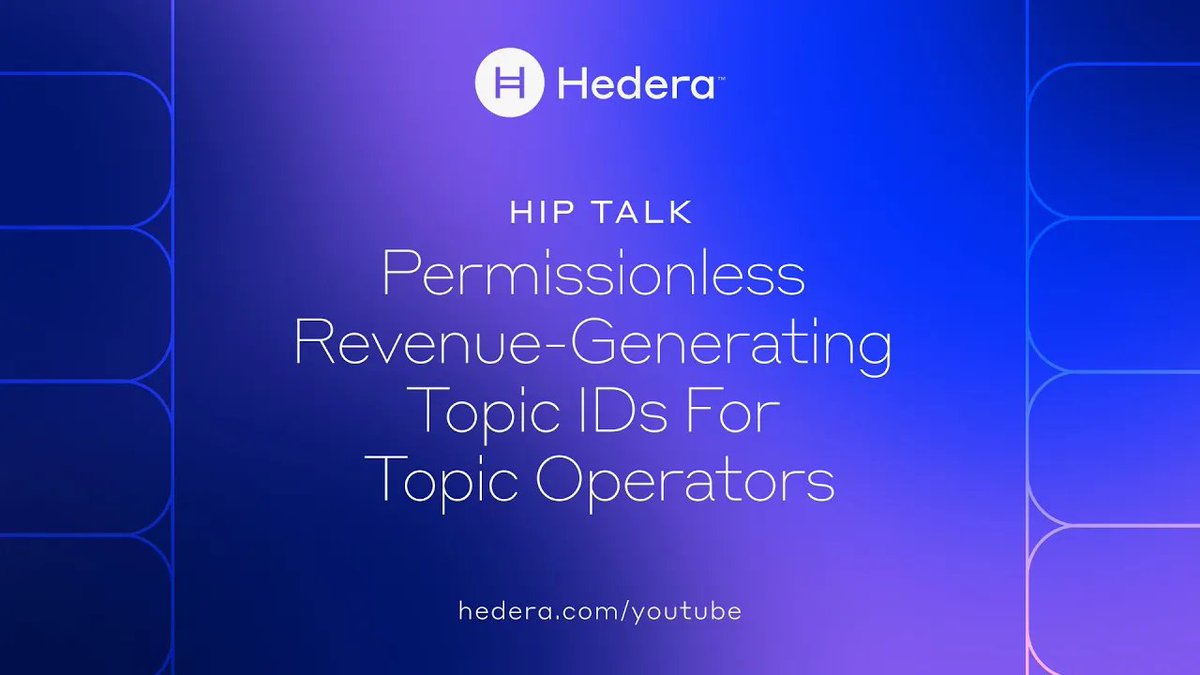 👇 Hashgraph Director of Product Management Keith Kowal is joined by Senior Product Manager patches &amp; HOL President Kantorcodes | ℏol/acc to explore HIP-991 in-depth and what it enables for enterprises, developers, and agentic AI on Hedera.