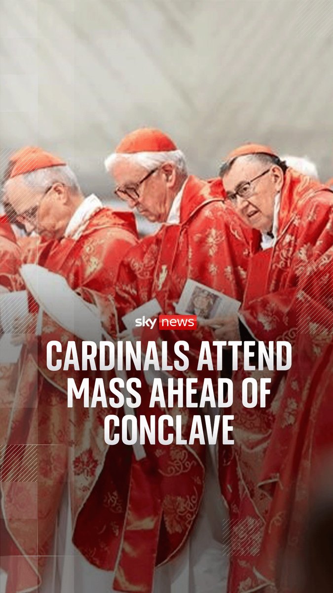 Cardinals attended a mass at St Peter's Basilica ahead of the conclave in Vatican City Latest 👉