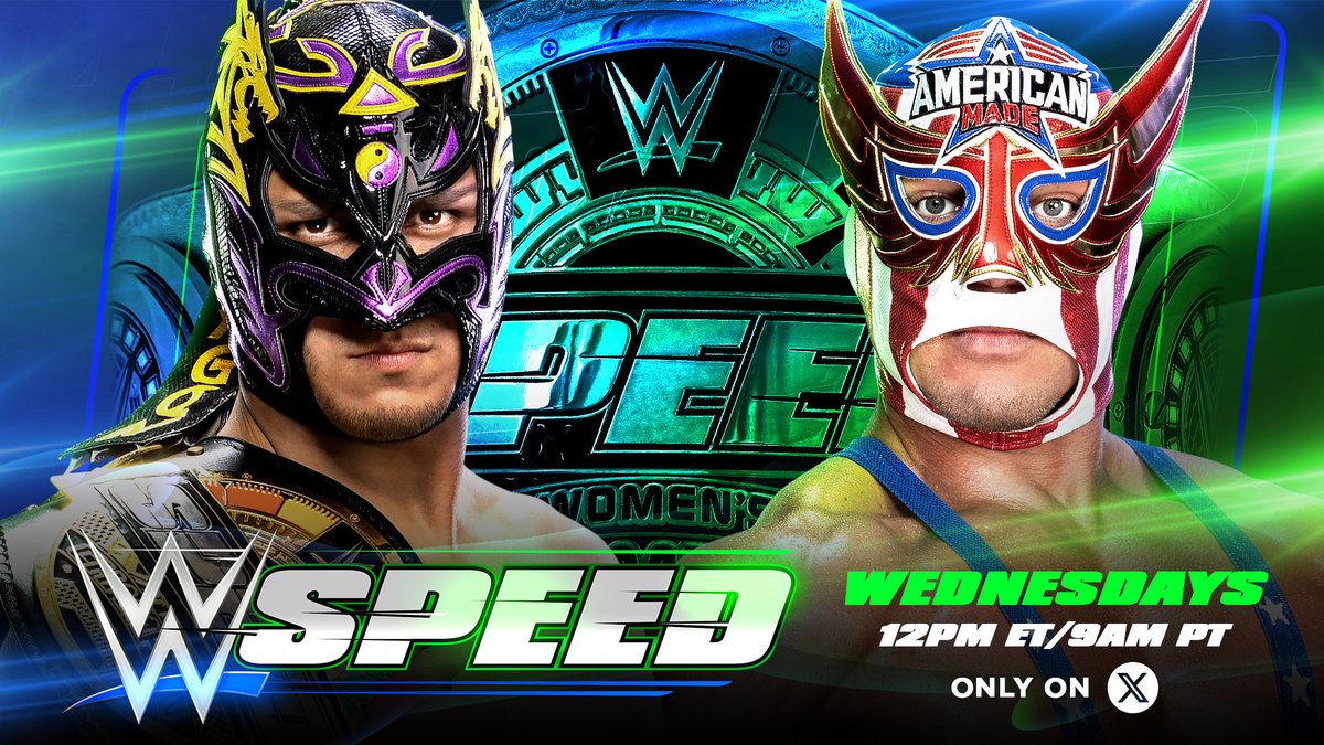TODAY on #WWESpeed! The #WWESpeed Championship is on the line! Will Dragon Lee successfully defend his title, or will Grande Americano emerge as your new champ? 👀