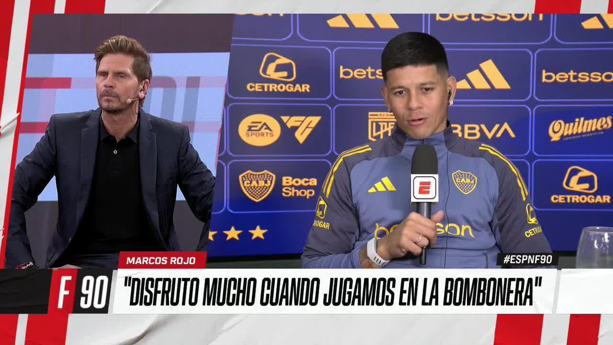🗣️#MarcosRojo en #ESPNF90: “Mi momento que disfruto mucho cuando se juega de local. Lo que se siente en La Bombonera es impresionante. No lo viví en otro lugar. Siempre pienso en cuánto lo voy a extrañar el día que me vaya”.