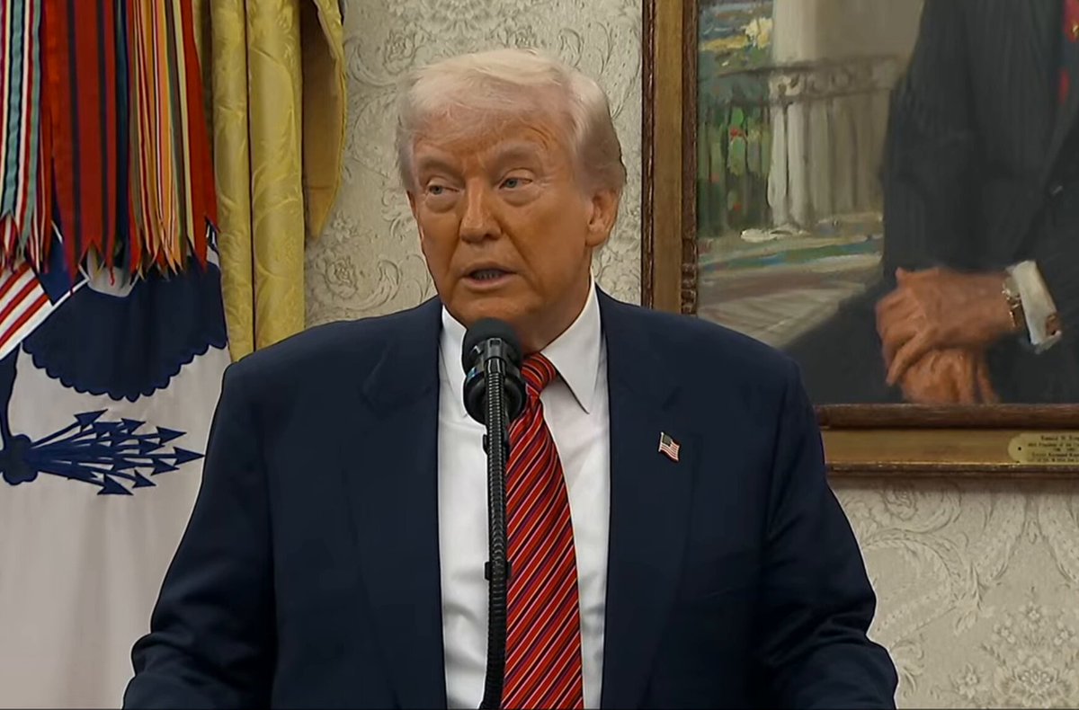 REPORTER: "China says in order to have substantive negotiations you have to bring down your 145% tariffs. Are you open to pulling back your tariffs in order to get China to the negotiating table?" TRUMP: "No."