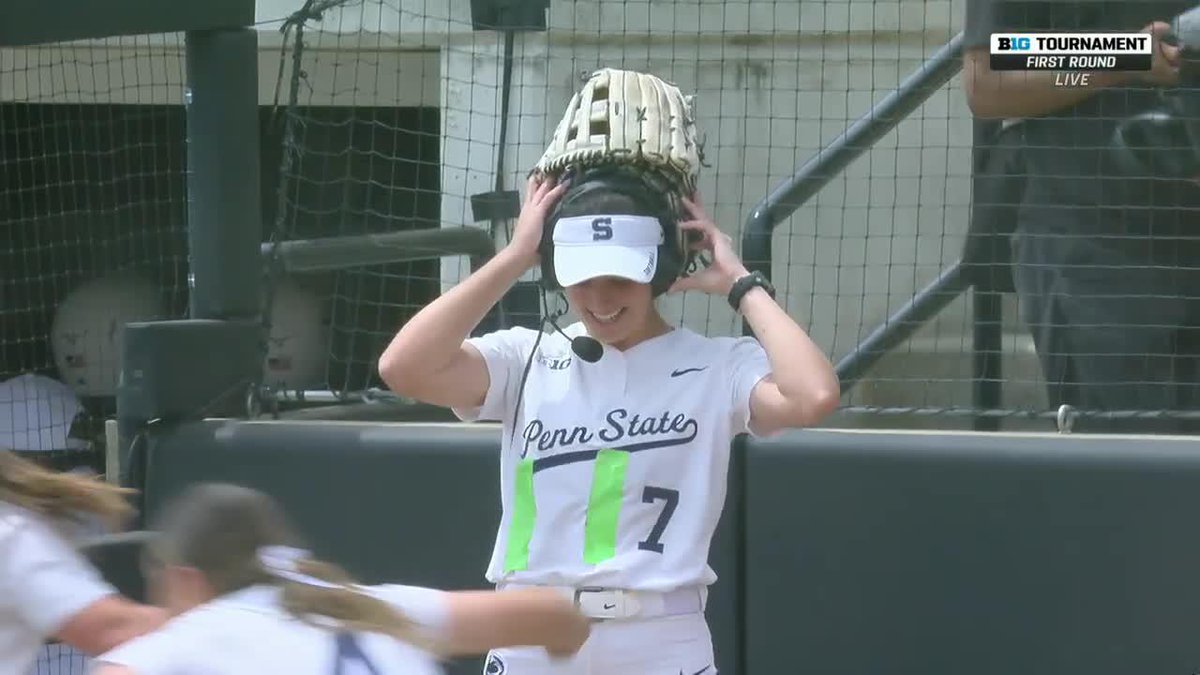 "This could have been my last game." Penn State Softball’s Mady Volpe gets through her postgame interview with some help from her teammates 👇 #B1GSoftball