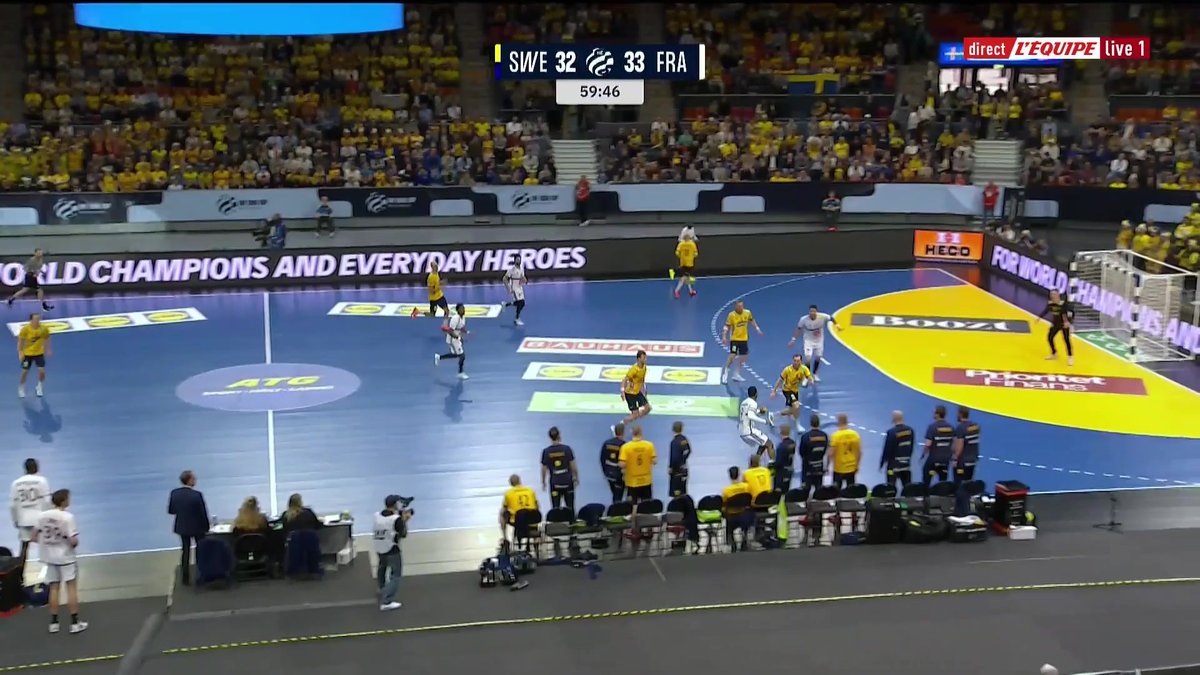 32 🇸🇪-🇫🇷 33 Malgré une fin de match tendue, les Bleus s'imposent face à la Suède à l'Euro Cup ! #lequipeHAND