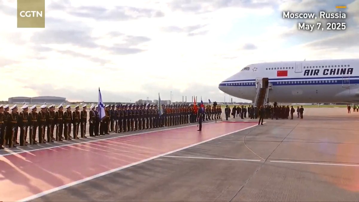 Watch: Chinese President #XiJinping arrives in Moscow for state visit, Great Patriotic War victory celebrations #RussiaTour #ChinaRussia #80YearsofVictory