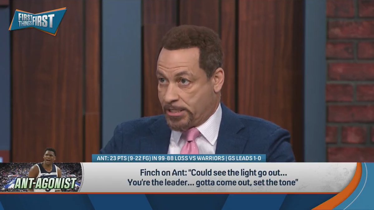 .Chris Broussard sounds OFF after Anthony Edwards’ post-loss press conference: “I don’t need to see the smile when you just blew it against a team that has one bonafide bucket... He gets hurt in the first half and you lose?!… And y’all up there smiling?!”