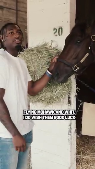 .Xavier Legette was right at home for his tour of the Churchill Downs Backside Stables. 🏇 Carolina Panthers | Kentucky Derby