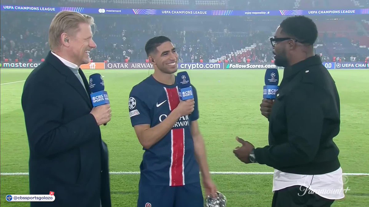“I cannot describe this moment…We worked really hard since the start of this season. No one believed in us.” Micah Richards and Peter Schmeichel are joined by PSG ’s Achraf Hakimi after dropping an epic performance en route to the UCL final 💯