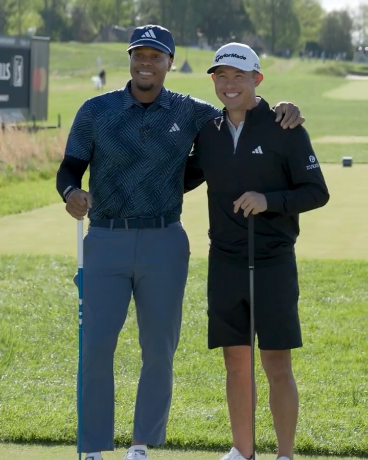 From the court to the course! 🏀⛳️ Go inside the ropes with Kyle Lowry and @Collin_Morikawa at The Philadelphia Cricket Club. #TruistChampionship | @Sixers
