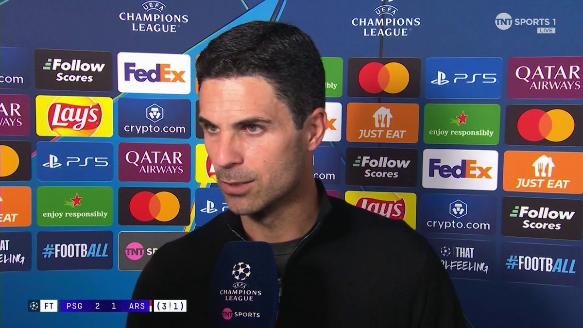 “The feedback I got straight away from their bench was we were much better than them” Mikel Arteta is proud of his Arsenal team and believes they were unfortunate not to get a better result 🗣 🎙Becky Ives | 📺 TNT Sports &amp; discovery+ UK