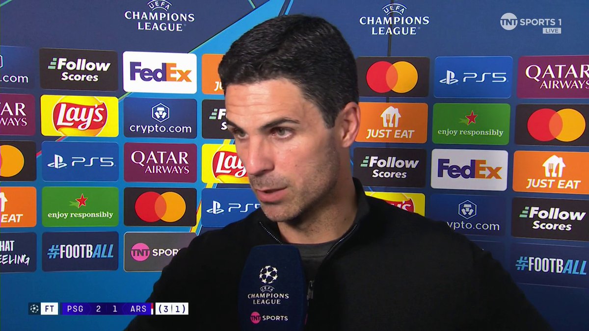 "I don't think there's been a better team in the competition so far" Mikel Arteta speaks on the progress of his Arsenal team, and believes they've been the best team in the Champions League despite losing to PSG 💪 🎙Becky Ives | 📺 TNT Sports &amp; discovery+ UK