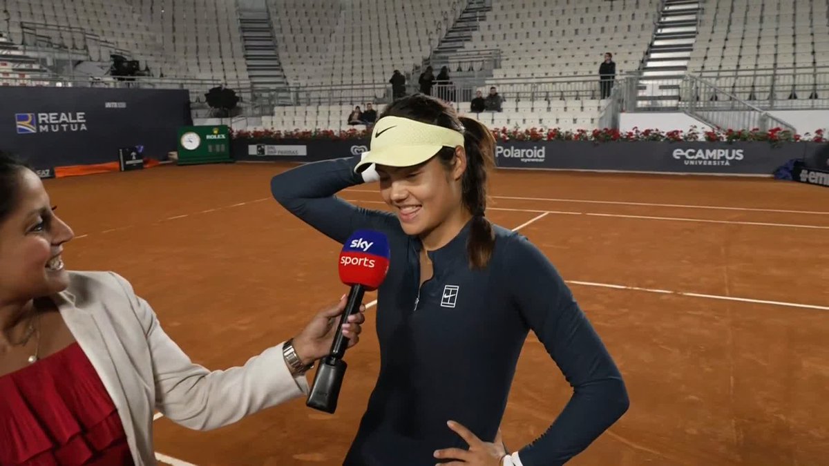 "I'm really proud" Emma Raducanu reacts after winning her first match at the Italian Open ✅