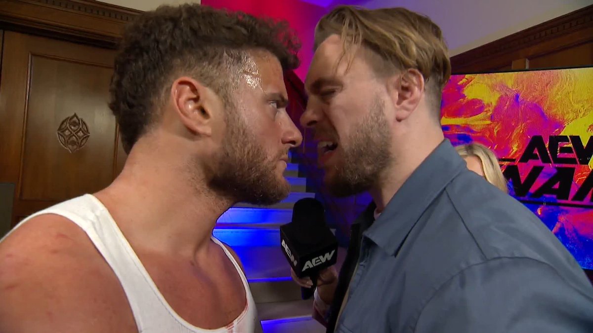 With a Don Callis Family challenge in front of him next week, Will Ospreay is confronted by MJF! Watch #AEWDynamite LIVE on TBS & MAX Will Ospreay • ウィル・オスプレイ | Maxwell Jacob Friedman™️