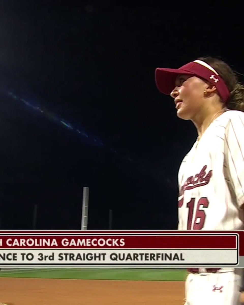 GOT HER 😤 South Carolina Softball advances to the SEC tournament quarterfinals and will face Texas A&M.