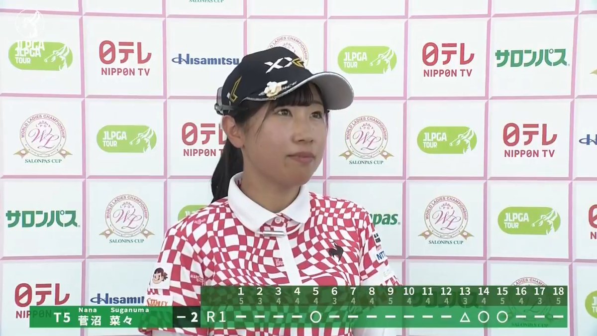 🎙ホールアウト後インタビュー🎙 🏌️‍♀️#菅沼菜々(菅沼菜々) 🏆POS：5位タイ（撮影時点） 📊SCORE：-2 #ワールドレディスサロンパスカップ 🏆｜Round1 #JLPGA