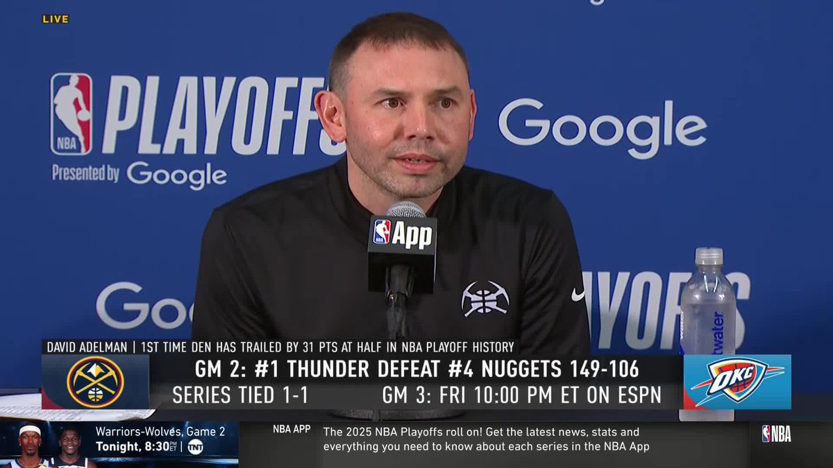 "We got punked" Coach Adelman kept it real after Denver's Game 2 loss 😅