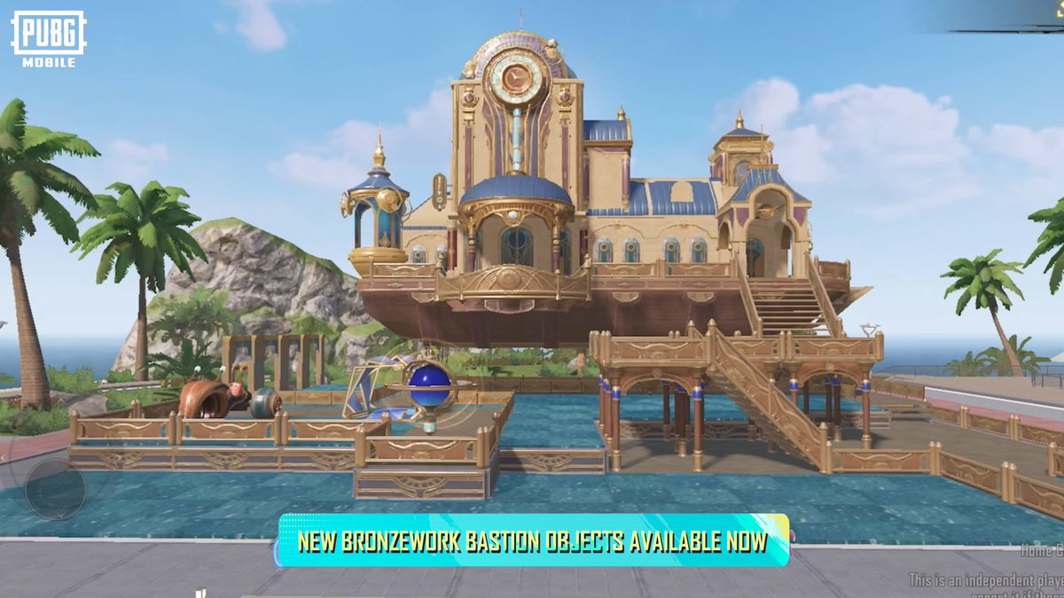 Give your Home a retrofuturistic aesthetic with the new Bronzework Bastion Series items. ⚙️ These Steampunk style items have industrial elegance, and are only available in the Steampunk Home. 📲 #PUBGMOBILE #PUBGM380 #PUBGMOBILEC8S24 #PUBGMHOME