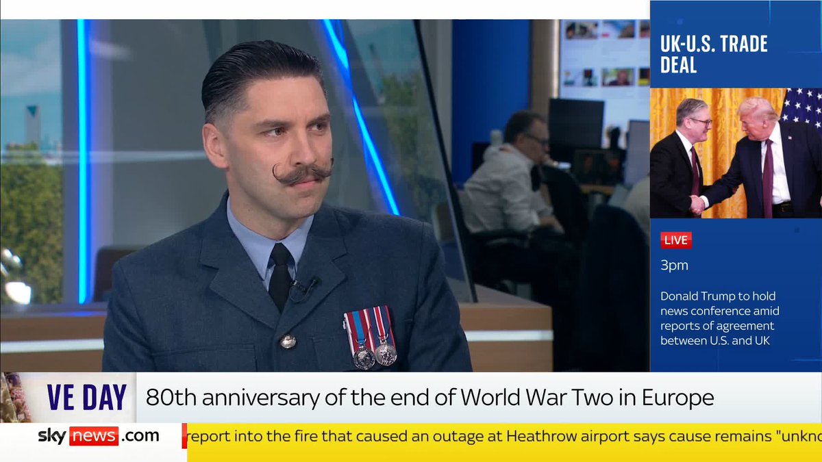 Flight Officer Aaron Marshall reflects on his family's history of service in the Army and Red Cross, and how it was a huge "influence" on his decision to pursue a military career- on the 80th anniversary of the end of WWII in Europe. 📺 Sky 501 and YT