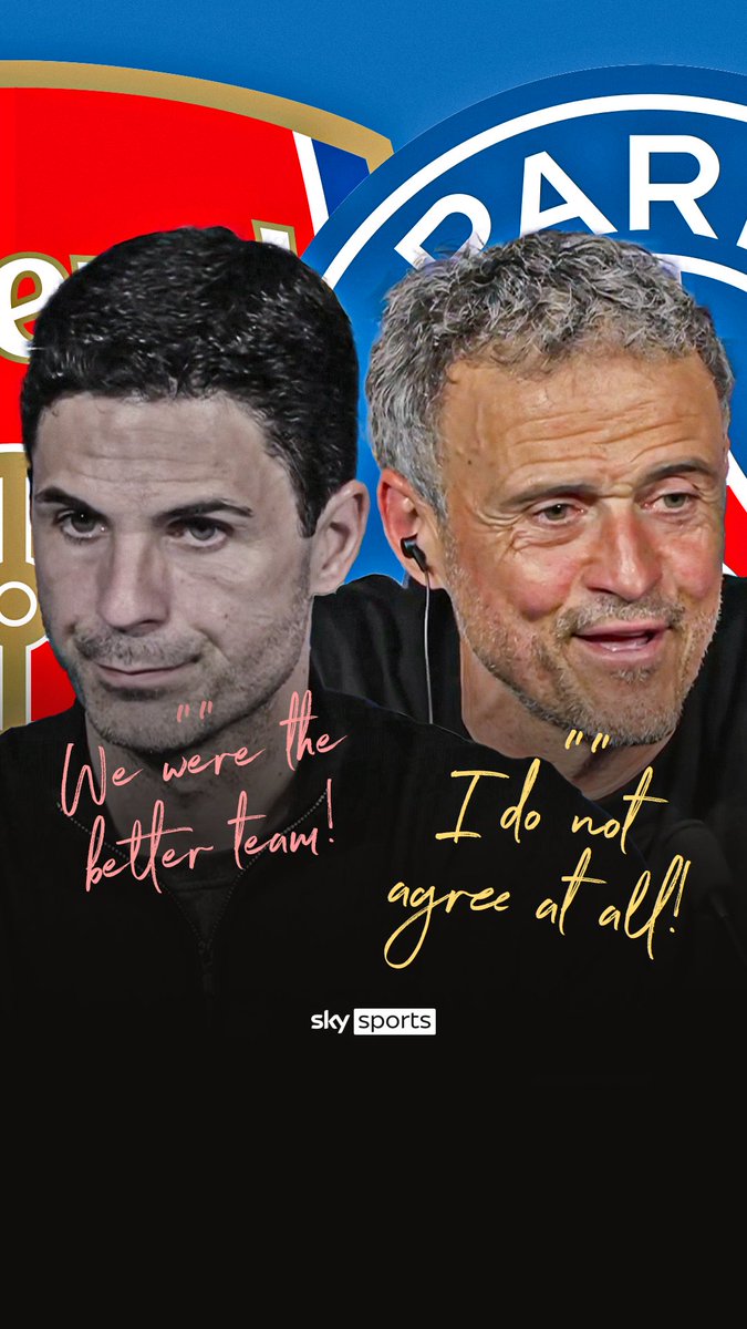Mikel Arteta &amp; Luis Enrique disagree over who were the best team in their Champions League clash ⚔️