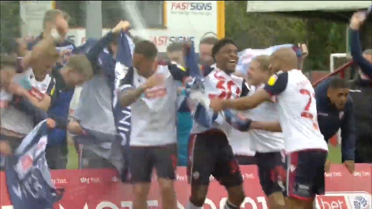 On this day in 2021 we secured an instant promotion back to League One after final day victory away at Crawley! 🥳 A strange time for everyone with no fans inside the ground - what were your memories from that day? 👇 #bwfc