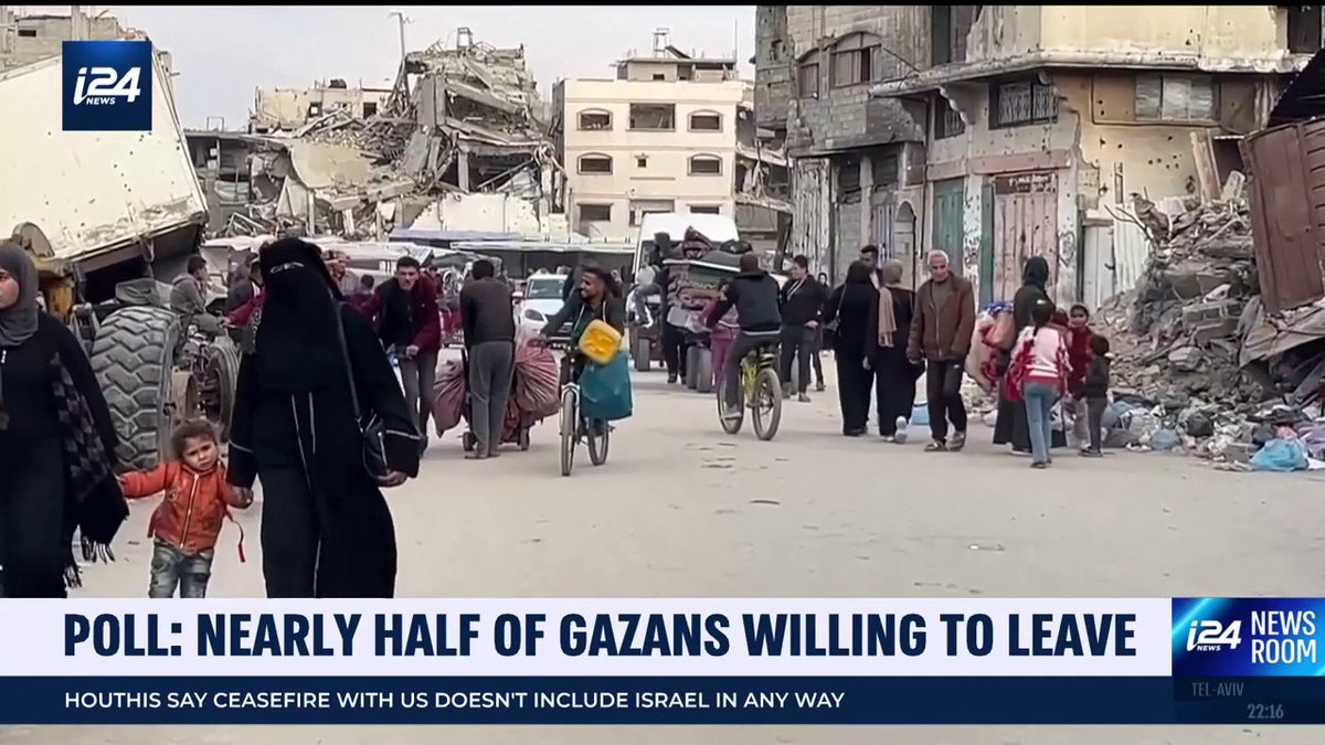 A new survey shows that nearly half of the Palestinians in Gaza are willing to leave through Israeli sea ports and airports