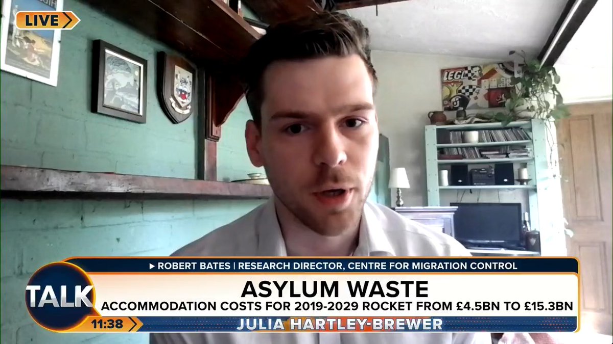 Robert Bates from the Centre for Migration Control says the illegal migration issue is "getting quite silly now", as migrant accommodation costs rocket to £15 billion from 2019-2029. "We need to realise if we want to solve this - we need to take harsh measures!" Julia Hartley-Brewer