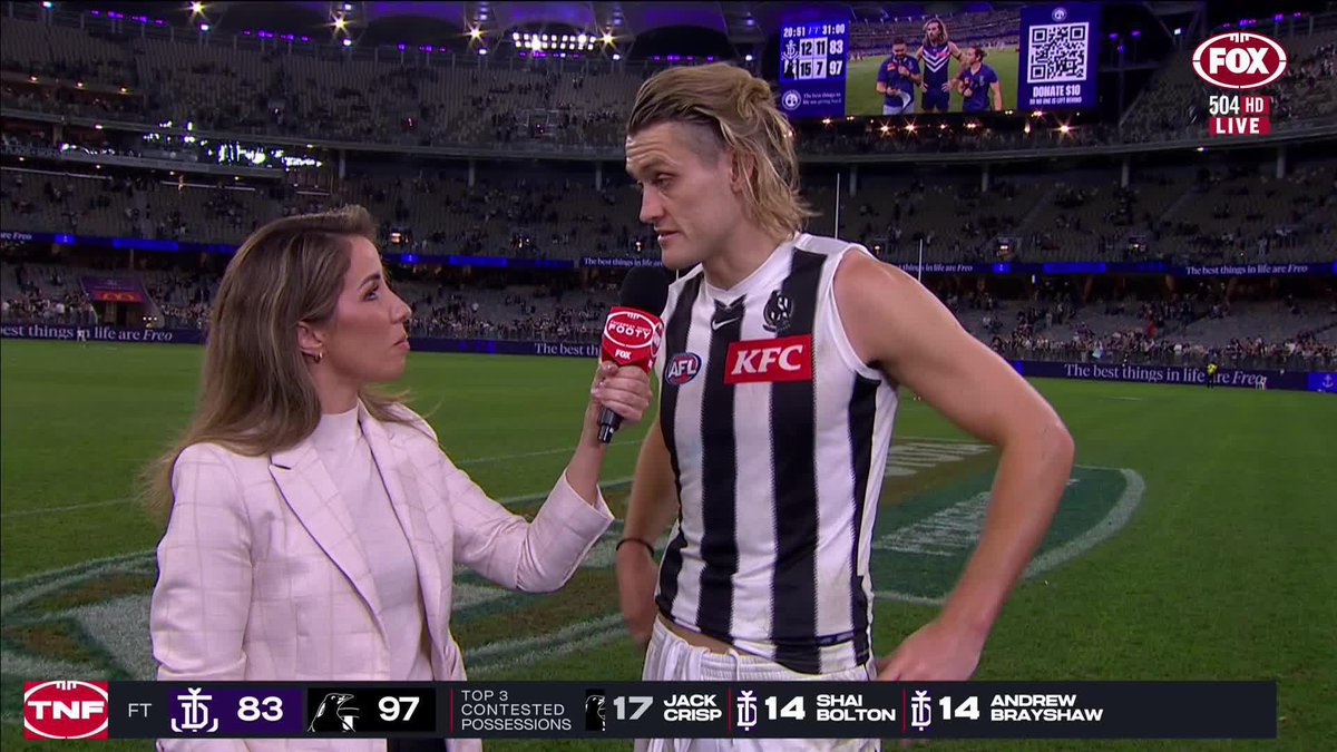 Darcy Moore says it "didn't feel right" that play continued with Lachie Schultz down and seemingly concussed. 📺 Watch #AFLFreoPies LIVE on ch. 504 or stream on Kayo: ✍️ BLOG 🔢 MATCH CENTRE