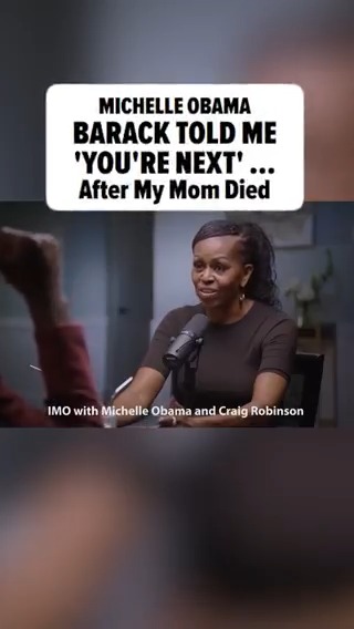 #MichelleObama is getting real about her mom's death ... and maybe just a little too real because she says Barack told her she's up next! 😱 Read the full story: 🎥: IMO with Michelle Obama and Craig Robinson