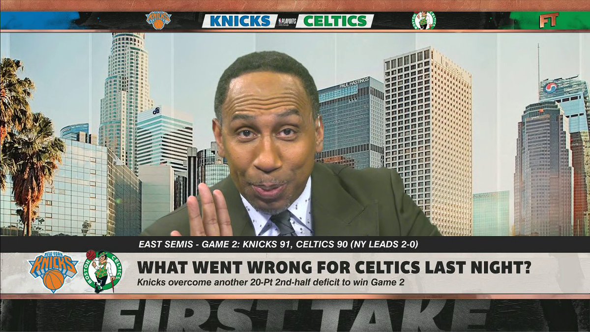 "The power of prayer is real." Stephen A Smith reacts to the Knicks being up 2-0 on the Celtics 😅