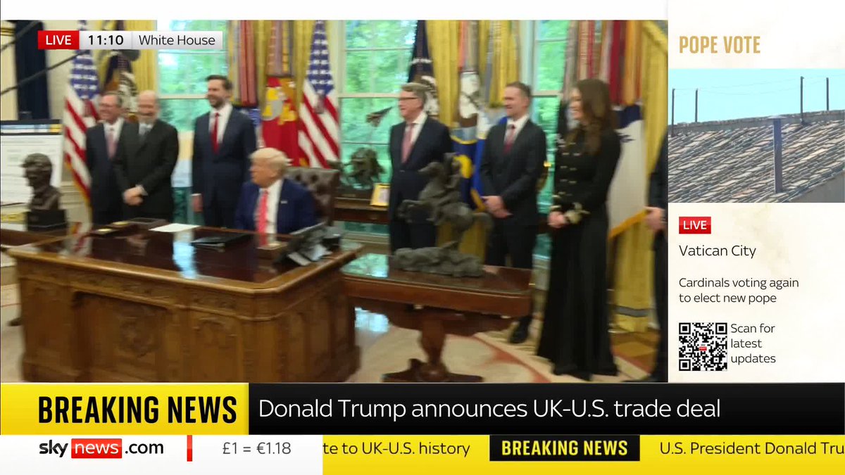 "The people of your country are going to be very impressed with the result" James Matthews asks President Trump why choose Britain to be the first country to announce a trade deal with, following his roll out of global tariffs Latest ➡️ 📺 Sky 501
