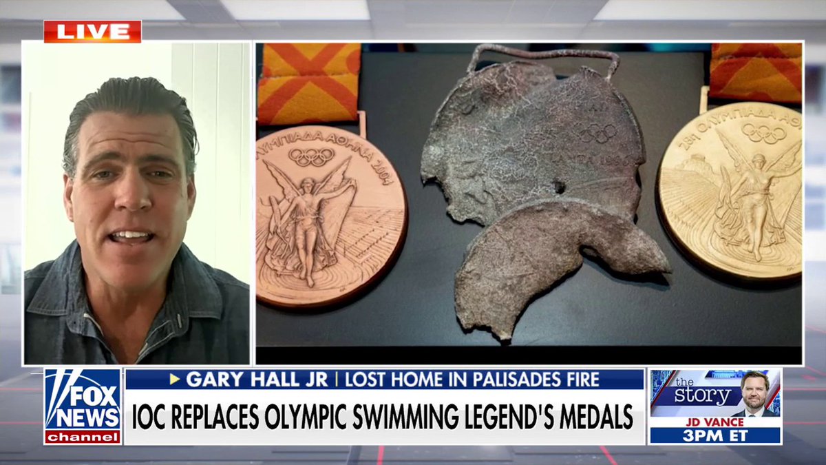 Olympic swimmer Gary Hall Jr's medals replaced by the International Olympic Committee after losing them in the California wildfires. LA28 IOC MEDIA @olympics