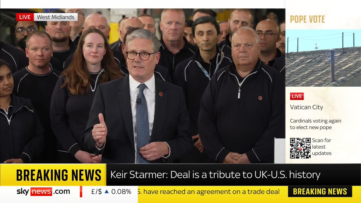 “We have agreed the basis of a historic economic prosperity deal” Prime Minister Keir Starmer discusses the UK-US trade deal which he says will "protect British businesses and save thousands of jobs in Britain”