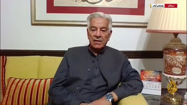 وزير الدفاع الباكستاني للجزيرة: هجمات #الهند زادت التصعيد بيننا خاصة الهجمات بالمسيرات، ويبدو أن الوضع يتجه نحو مواجهة بين الجيشين، وللأسف لا أرى أن الأمور تتجه نحو الحل #الأخبار