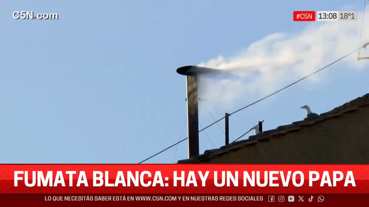 ⭕ AHORA | Fumata blanca: el Vaticano ya eligió al nuevo Papa 📺 En vivo por #C5N y desde