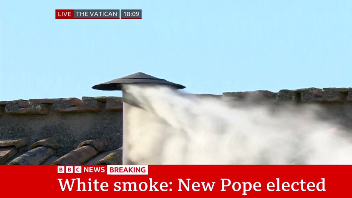 There's a new pope - white smoke emerges above the Sistine Chapel Follow live as we wait to find out who has been chosen