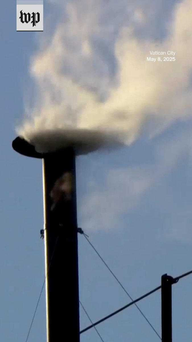Crowds in St. Peter’s Square cheered as white smoke rose from a chimney atop the Sistine Chapel, signaling the papal conclave had chosen a new pope on Thursday.
