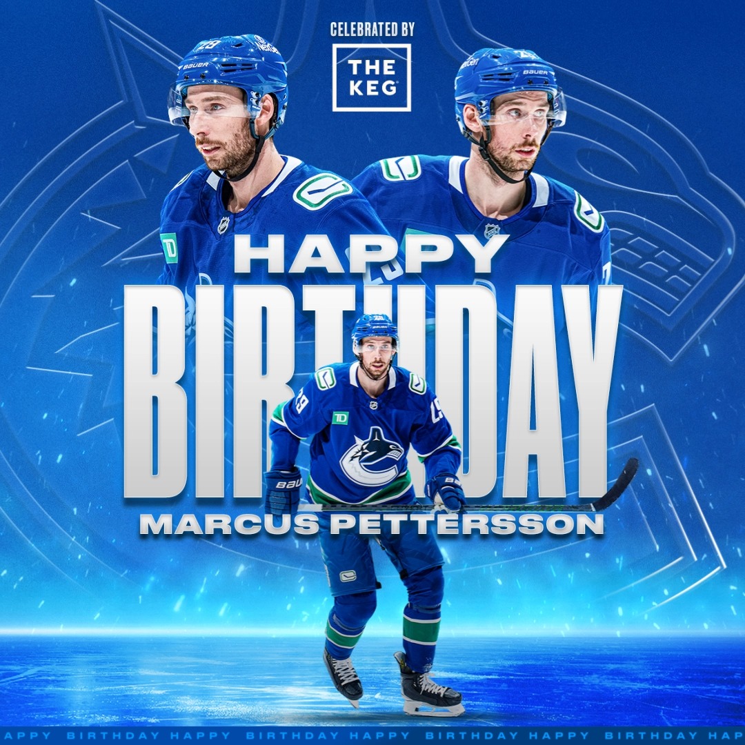 Join us in celebrating Marcus Pettersson's birthday! 🎂 #Canucks | The Keg