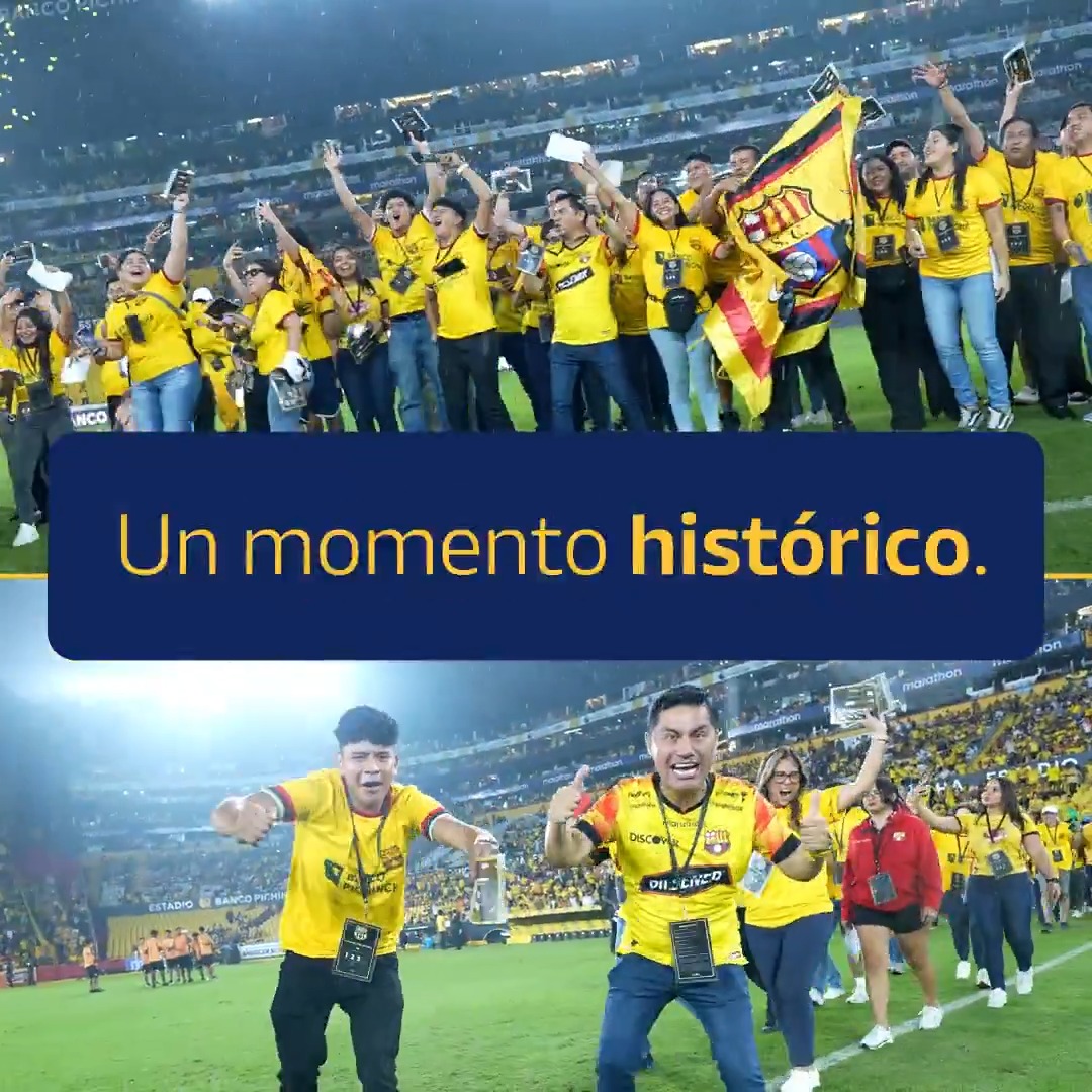 100 años de esfuerzo. 💛 100 hinchas que festejaron el centenario de BARCELONA S.C. como se merece: en la cancha del 🏟️ estadio Banco Pichincha, en casa, siendo protagonistas de la celebración. Porque ser torero, es ser parte de una pasión que no se apaga. 🔥