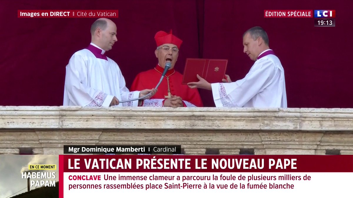 🔴 "Habemus papam" ➡️ Le cardinal Robert Francis Prevost a été élu pape et a choisi le nom de Léon XIV