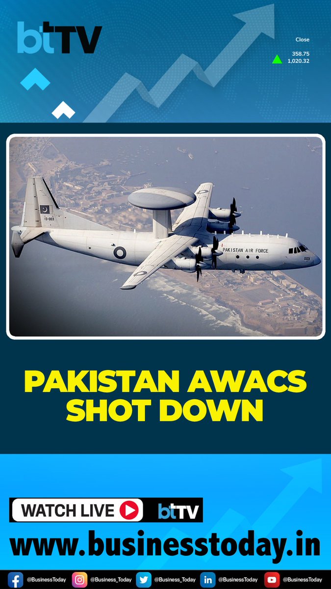 Report Of India Achieving A Breakthrough, Shoots Down Pakistan’s Early Warning Aircraft (AWACS) #IndiaAirStrike #AWACSShotDown #PakistanAirForce #IndianAirForce #OperationSindoor #IndiaVsPakistan #JF17Down #F16Down #AirWar #BreakingNews