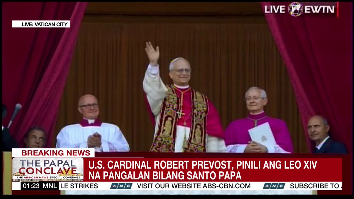 Pope Leo XIV'S first appearance. #Conclave2025