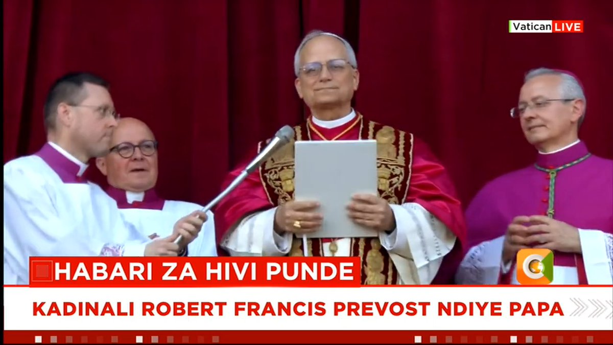 Pope Leo the 14th makes his first address to the Catholic faithful gathered at Vatican City