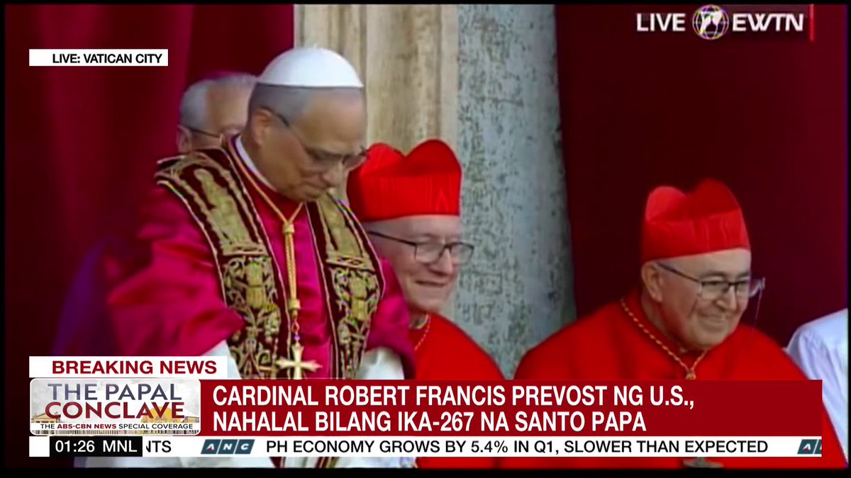 Peace be with you! This was the first greeting of Pope Leo XIV as he appears at the central loggia of St. Peter's Basilica. He praised his predecessor Francis. The newly-elected pope was created a cardinal by Francis in 2023 and tasked him to lead the Dicastery for Bishops.