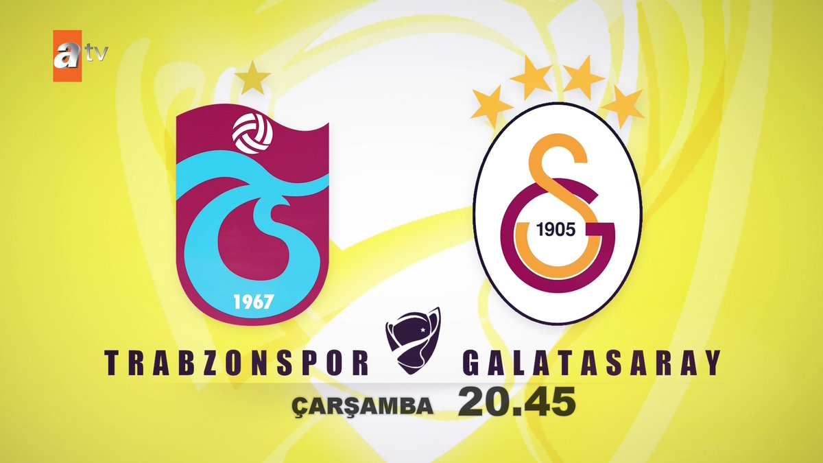 Kupa'da final heyecanı atv'de 🏆 Trabzonspor - Galatasaray Ziraat Türkiye Kupası final maçı Çarşamba 20.45'te atv'de. #ZTK #Trabzonspor #Galatasaray