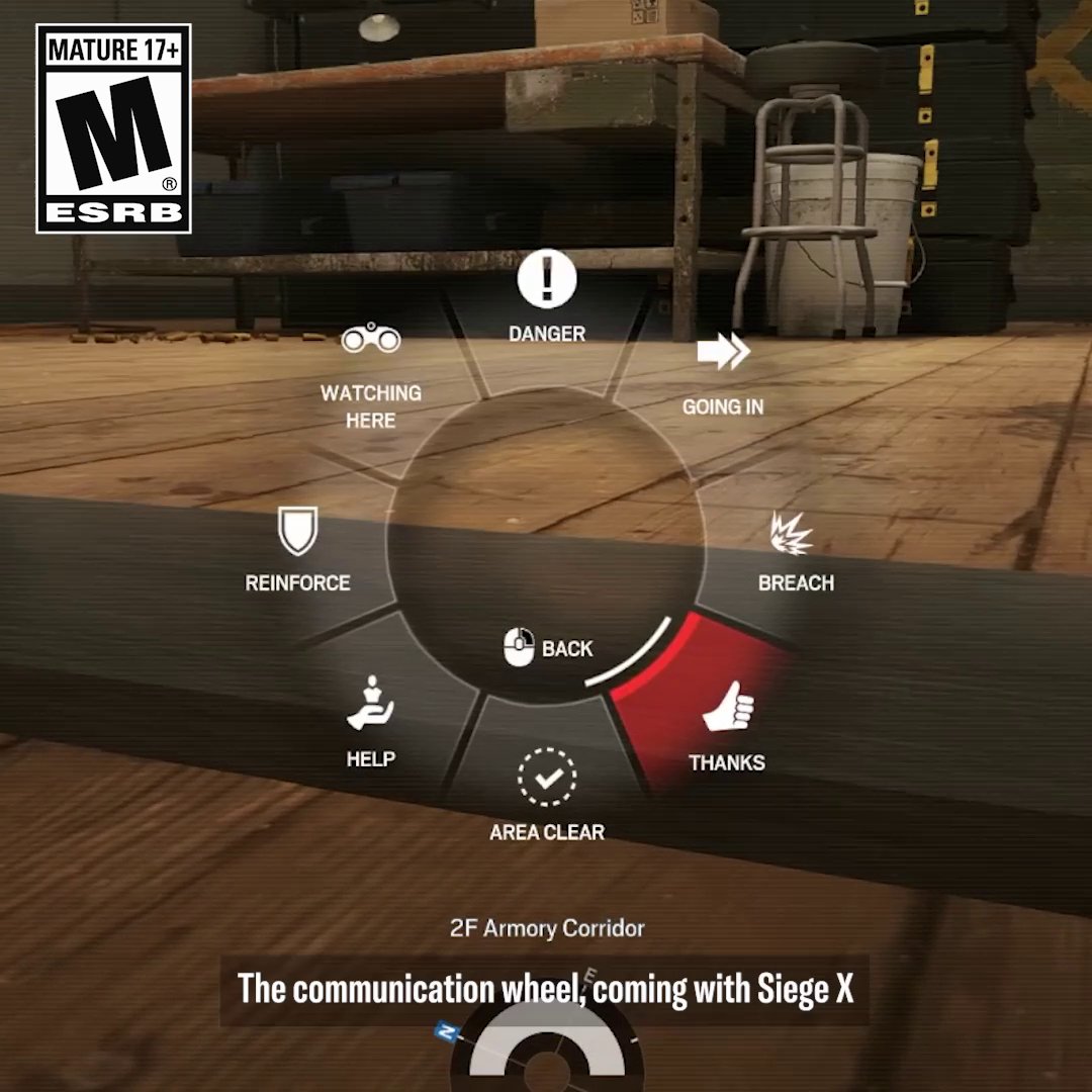 No more debates over red pings and yellow pings - it's time to get specific! 🛞 The Communication Wheel offers new ways to give callouts and intel to your teammates. 📺 Catch the whole Y10S2 reveal on May 18th to see what else Siege X has in store!