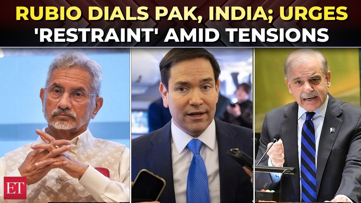 #India-#Pakistan escalation: US Secy Rubio calls Pak PM Sharif, EAM #Jaishankar; urges 'restraint' 🇮🇳⚔️🇵🇰