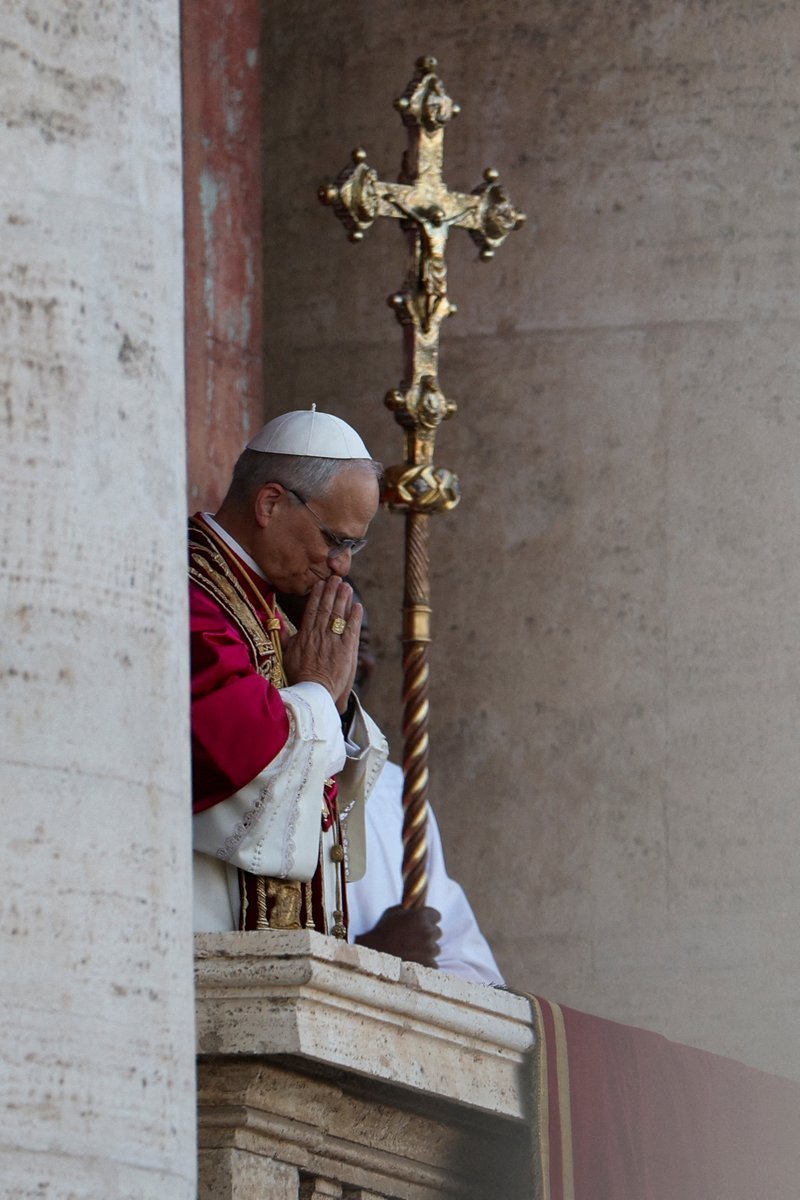 "Peace be with you all." Pope Leo XIV has made his first address to the world from the balcony of St. Peter's Basilica: