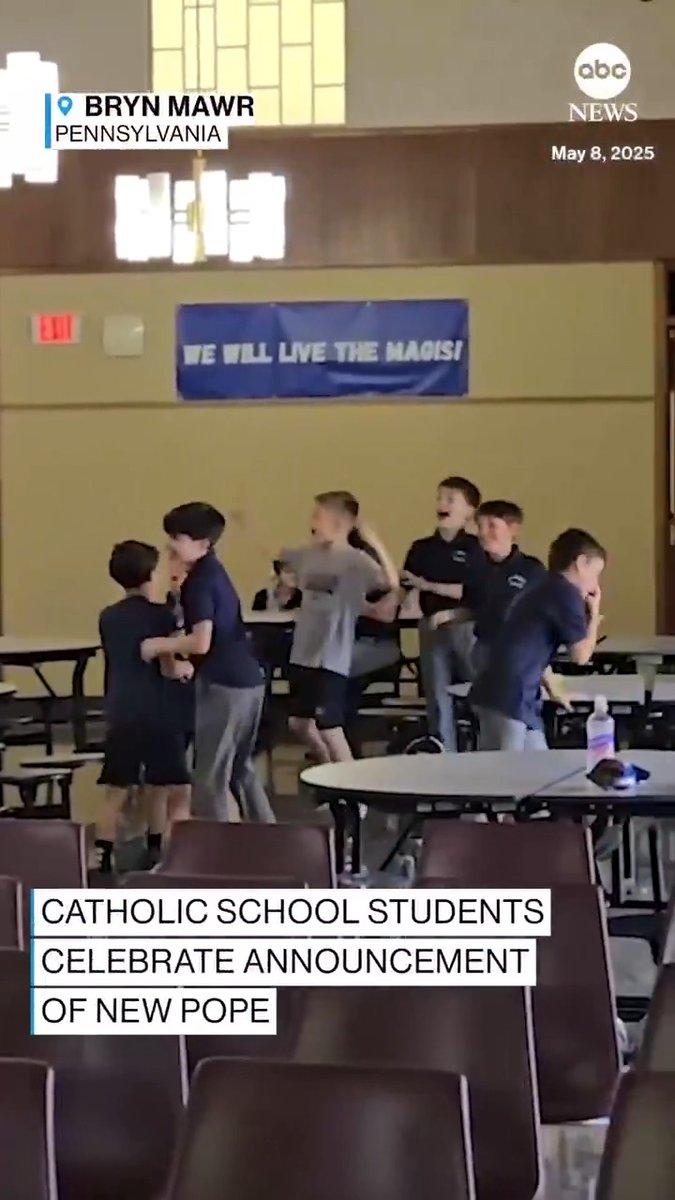 Catholic school students from St. Aloysius Academy in Bryn Mawr, Pennsylvania — down the street from Pope Leo XIV's alma mater, Villanova University — jumped for joy when news of the pope's selection was shared with them during lunchtime.